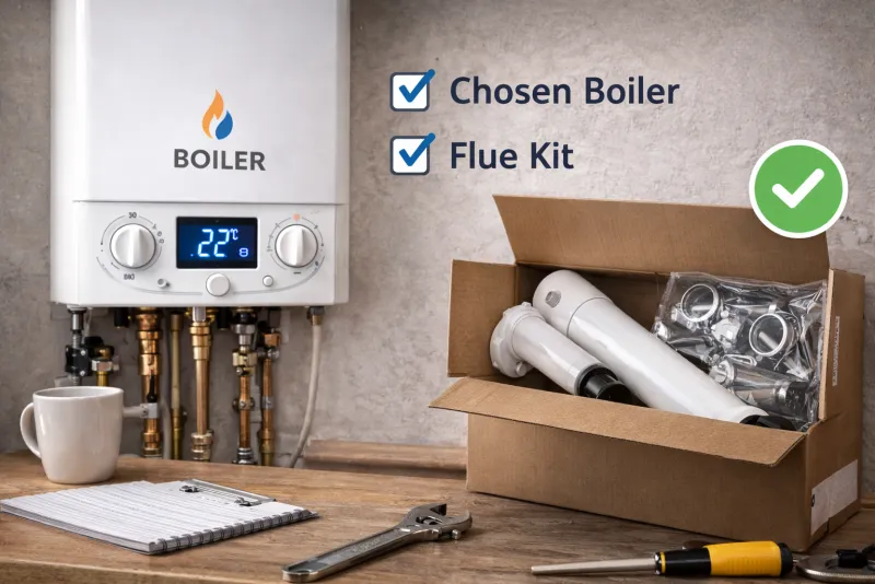Chosen boiler and flue kit